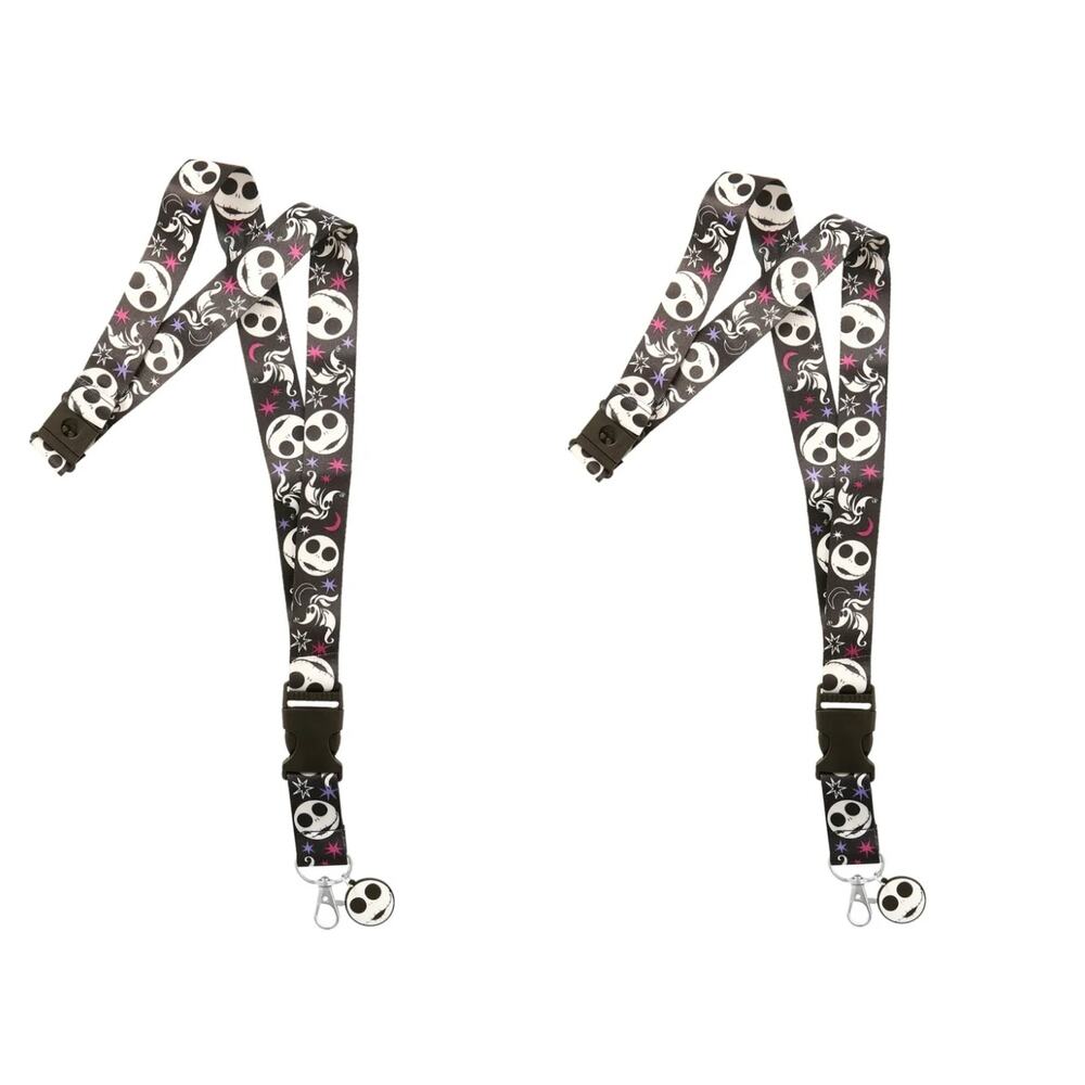 Disney Nightmare Before Christmas Lot of 2 Lanyard with Charm Jack Skellington
